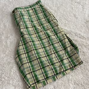NWT Banana Republic Mens Green Plaid Shorts Mens 36 X 10 100% Cotton Mid Rise
